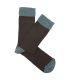 Brown and Blue Ribbed Socks