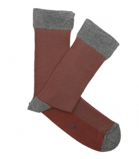 Gray and Tile Birdseye Socks