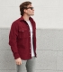 Washed Bordeaux Corduroy Overshirt