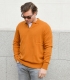 Mustard Wool Cashmere Polo Sweater
