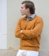 Mustard Wool Cashmere Polo Sweater