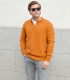 Mustard Wool Cashmere Polo Sweater