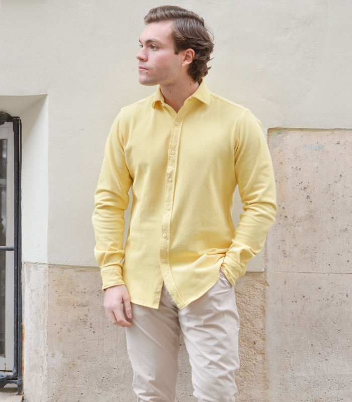 Camisa Piqué Amarillo Lemon Lavado