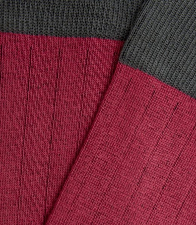 Calcetines Canalé Rojo y Gris HOOK