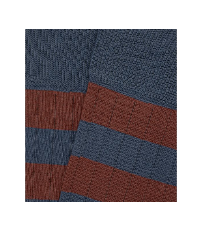 HOOK Blue and Tile Striped Ribbed Socks