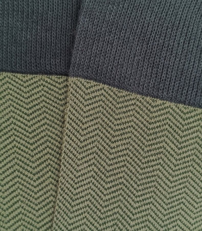 HOOK Green Herringbone High Socks