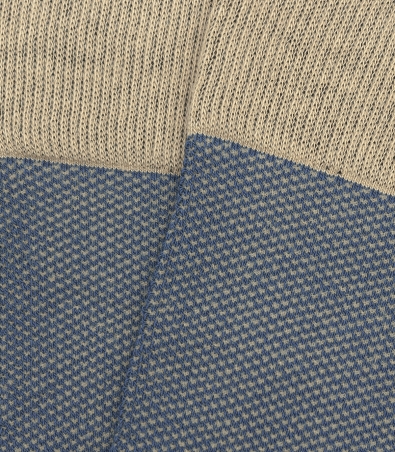 HOOK Blue and Beige Bird's Eye High Socks