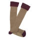 HOOK Beige and Bordeaux Bird's Eye High Socks