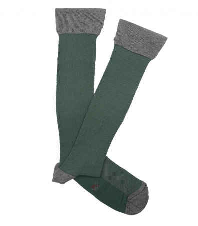 Green and Gray Bird's Eye High Socks
