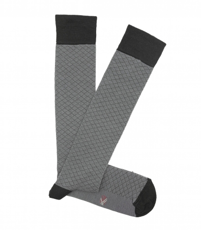 Calcetines Altos Rombos Pequeños Grises HOOK