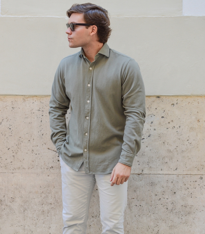 Dusty Green Pique Shirt