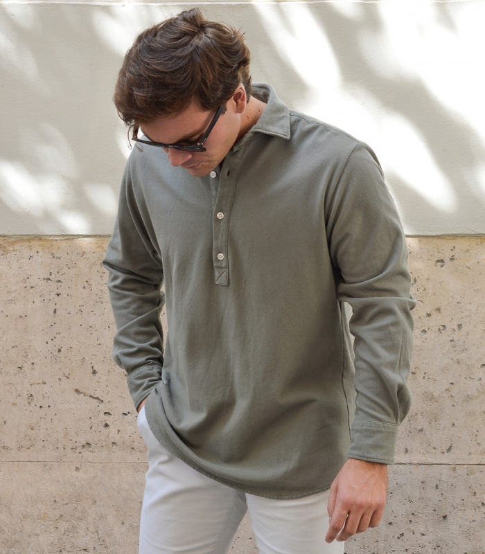 Polera Piqué Verde Dusty HOOK