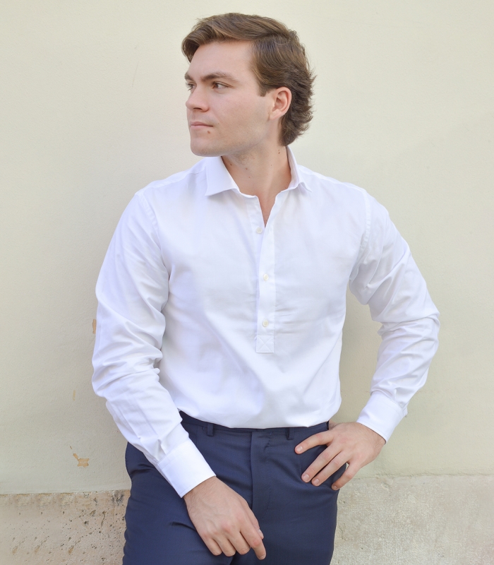 HOOK White Non-Iron Oxford Popover Shirt