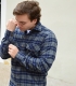 Sobrecamisa Franela Cuadros Azul Y Gris HOOK