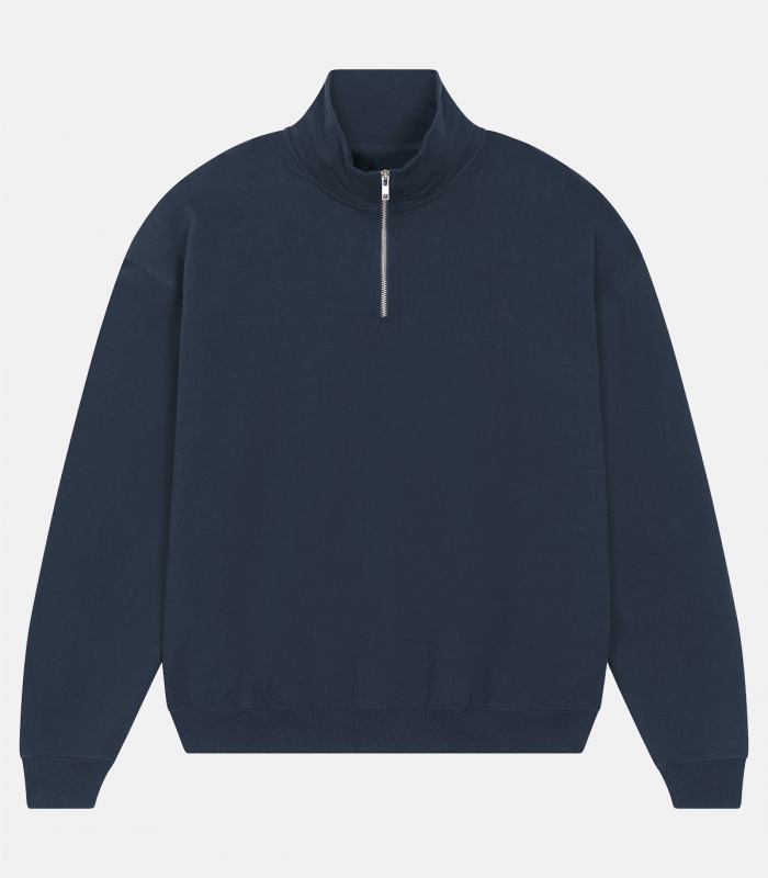 Sudadera Zip Oversize Azul