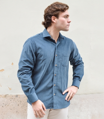 Camisa Micropana Azul Petróleo HOOK