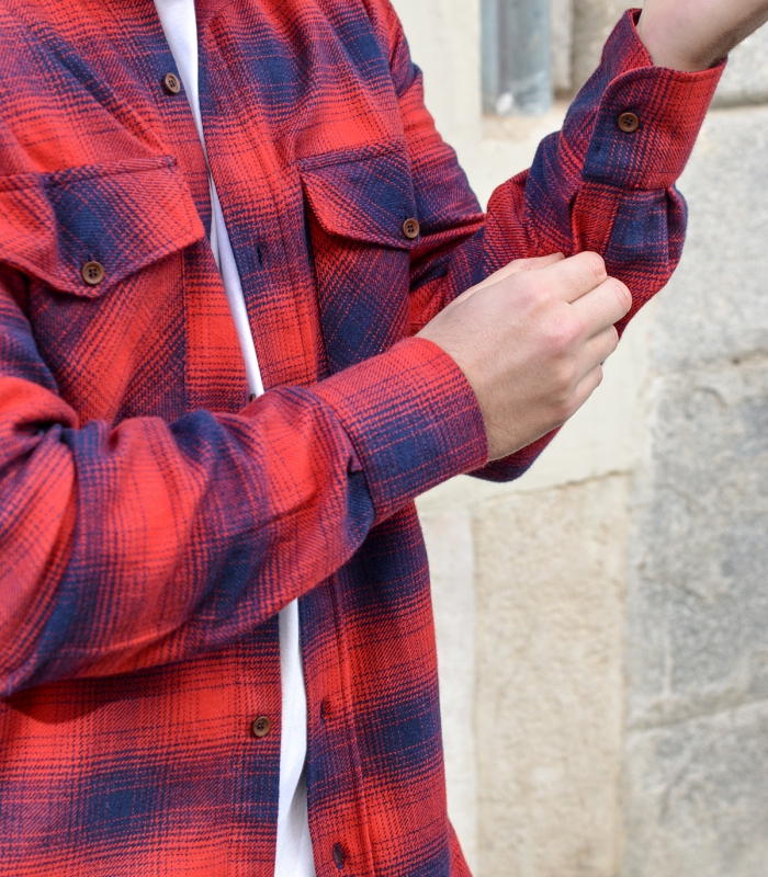 HOOK Red Checked Flannel Overshirt