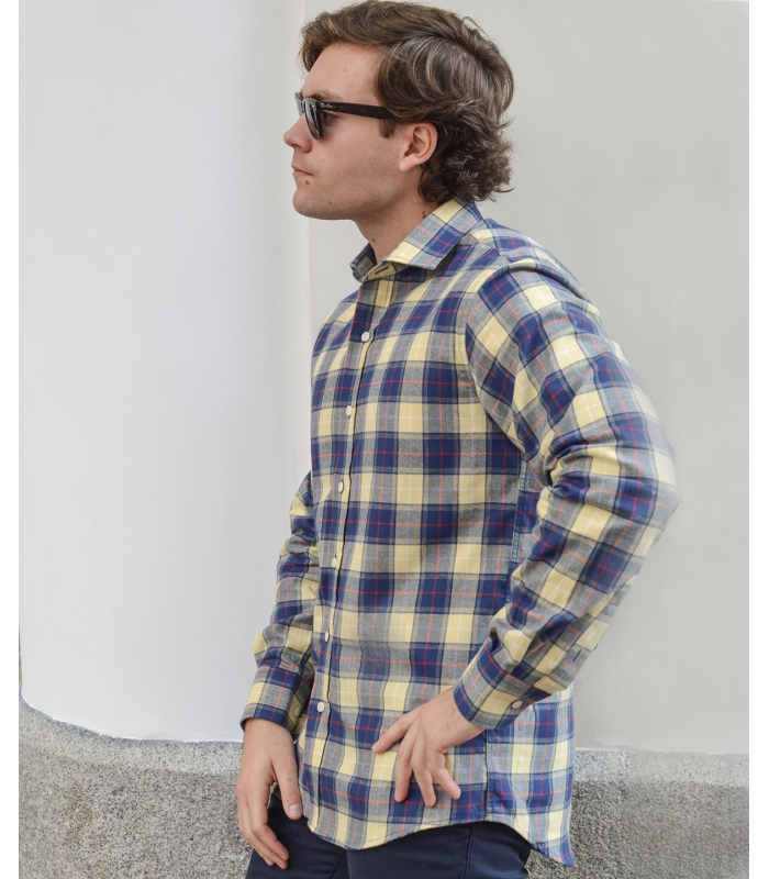 Camisa Cuadros Azul Y Amarillo HOOK