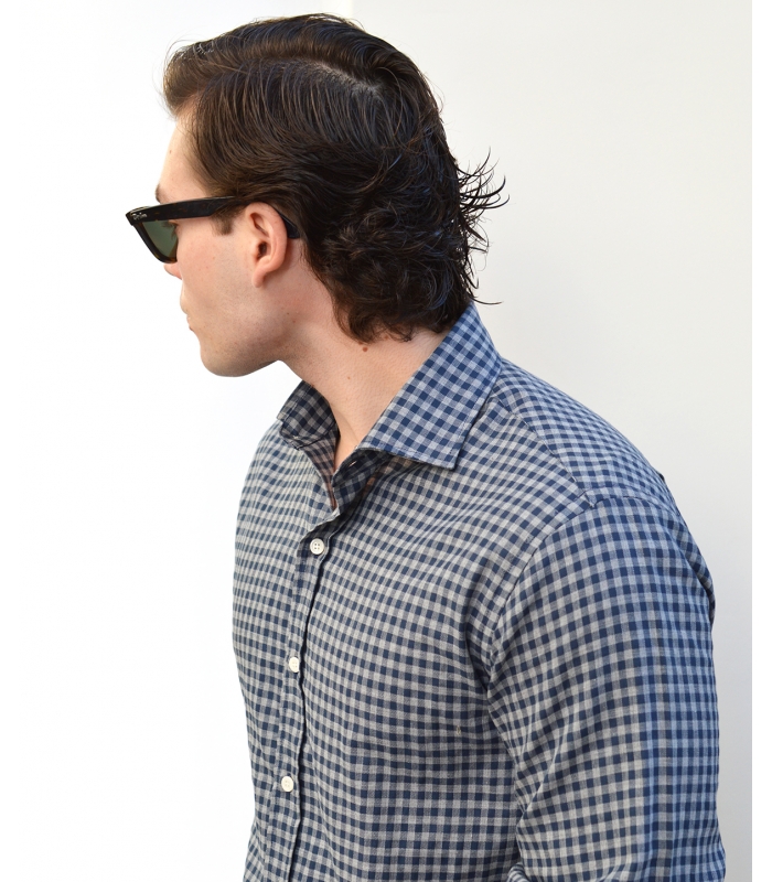 HOOK Blue and Gray Checkered Shirt