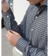 Camisa Cuadros Pequeños Azul y Gris HOOK