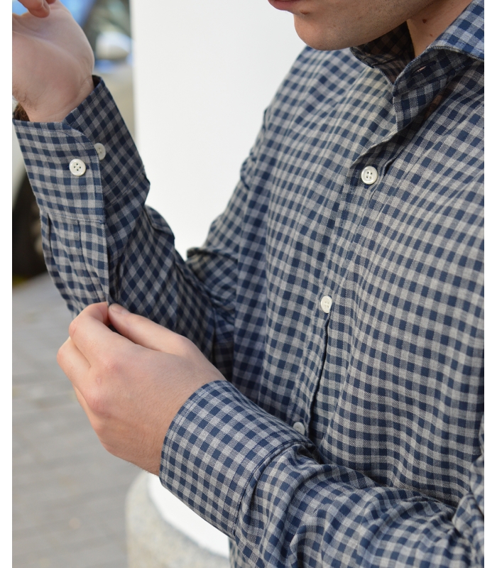 HOOK Blue and Gray Checkered Shirt