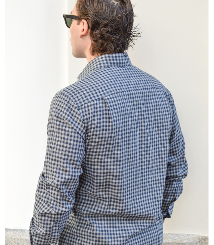 HOOK Blue and Gray Checkered Shirt
