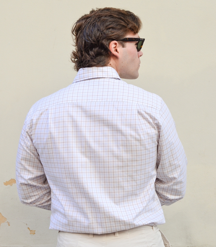 HOOK Light Blue And Brown Checkered Shirt