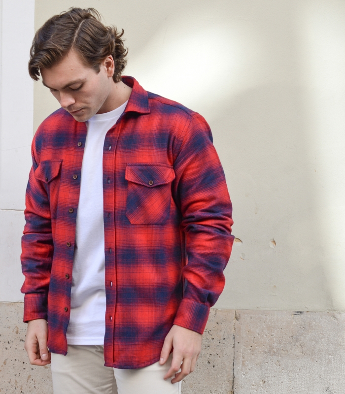 Red Checked Flannel Overshirt