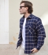 HOOK Blue Checkered Flannel Overshirt