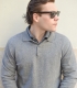 Grey Cashmere Wool Polo Sweater
