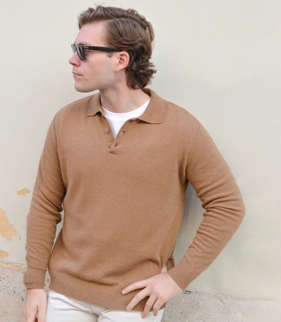 Jersey Polo Lana Cashmere Camel HOOK