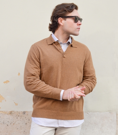 Jersey Polo Lana Cashmere Camel HOOK