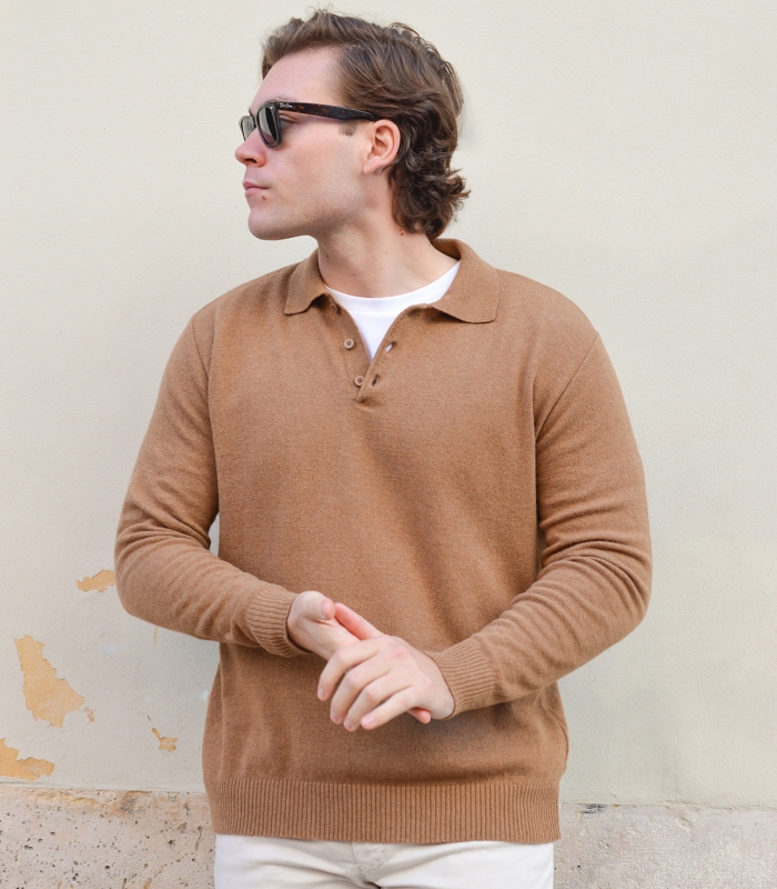 Jersey Polo Lana Cashmere Camel
