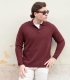 HOOK Burgundy Cashmere Wool Polo Sweater