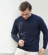 Blue Round Neck Sweater 100% Wool