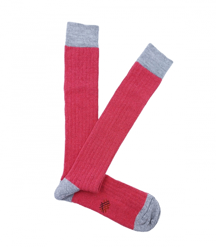 Coral Blue and Gray Wool Socks