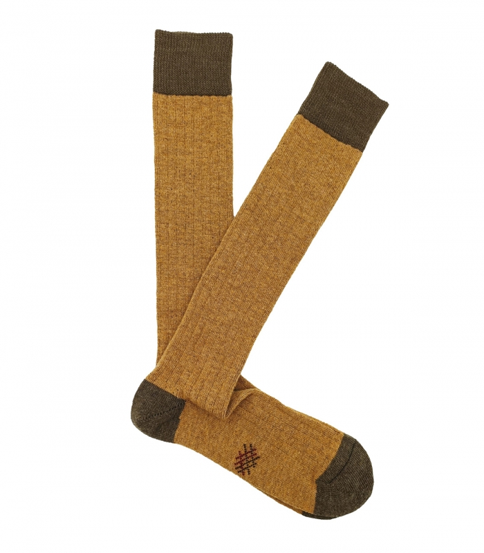 Calcetines Lana Miel Y Verde