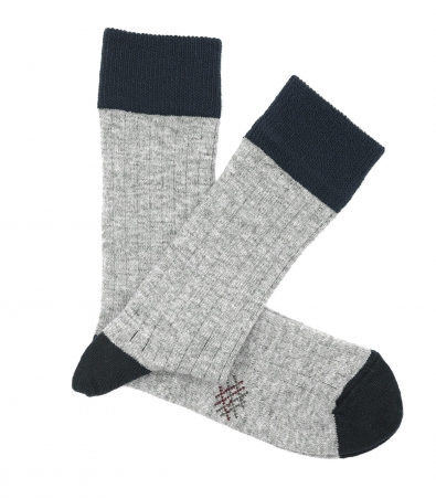 Light Gray and Navy Wool Socks