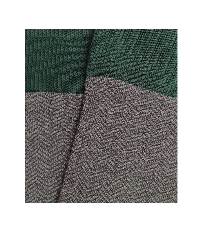 Calcetines Altos Espiga Gris Y Verde