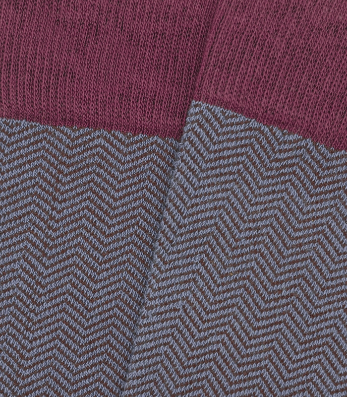 Blue and Burgundy Herringbone Socks