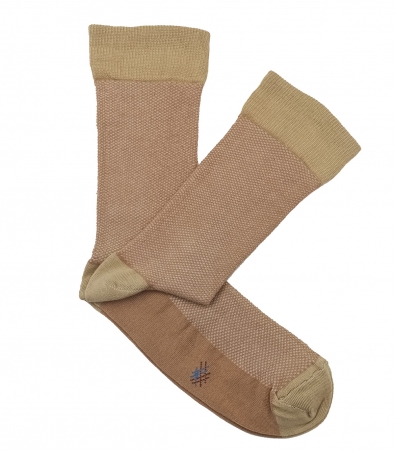 Beige Bird's Eye Socks