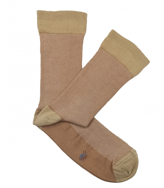Beige Bird's Eye Socks