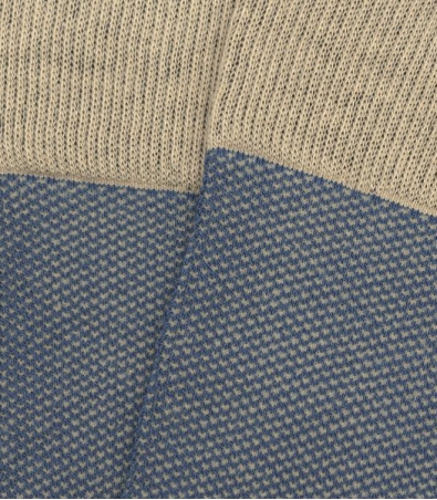 Blue and Beige Bird's Eye Socks