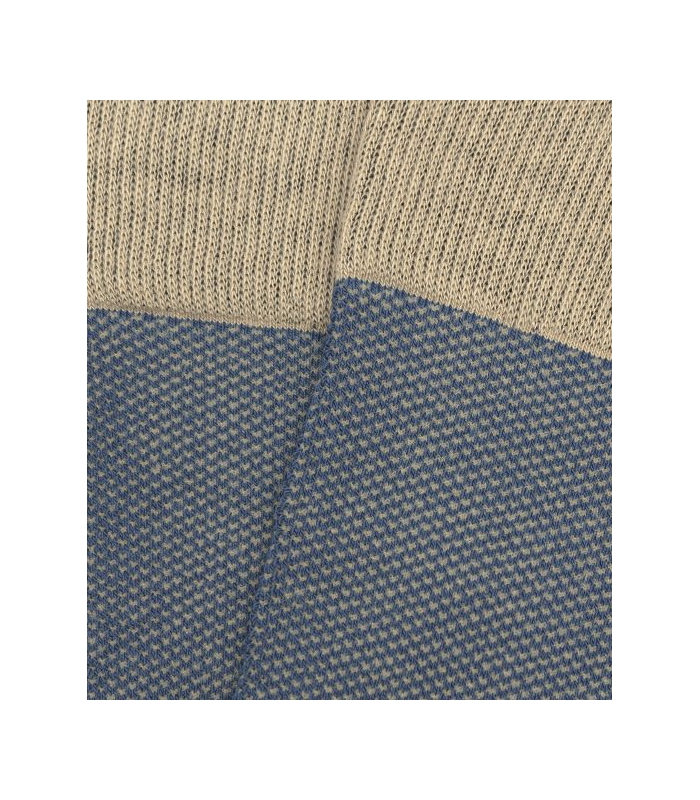 Blue and Beige Bird's Eye Socks
