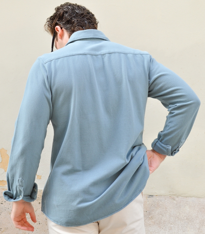 Camisa Piqué Azul Soul