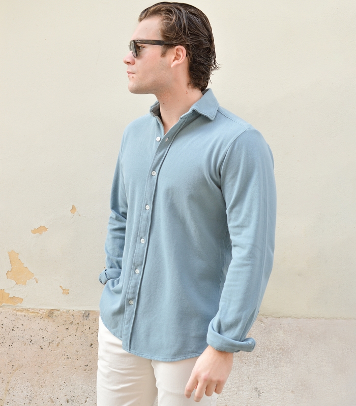Camisa Piqué Azul Soul