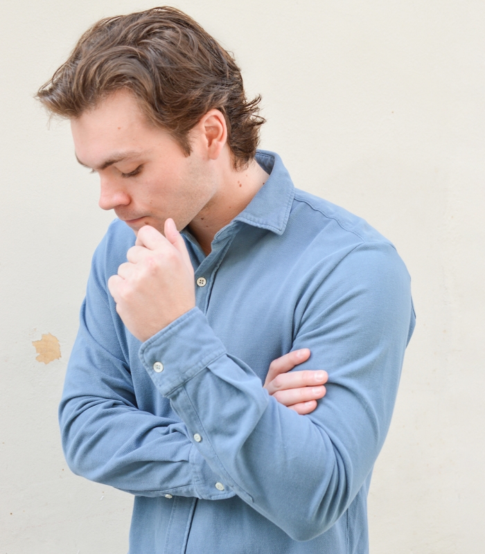 Moon Blue Pique Shirt