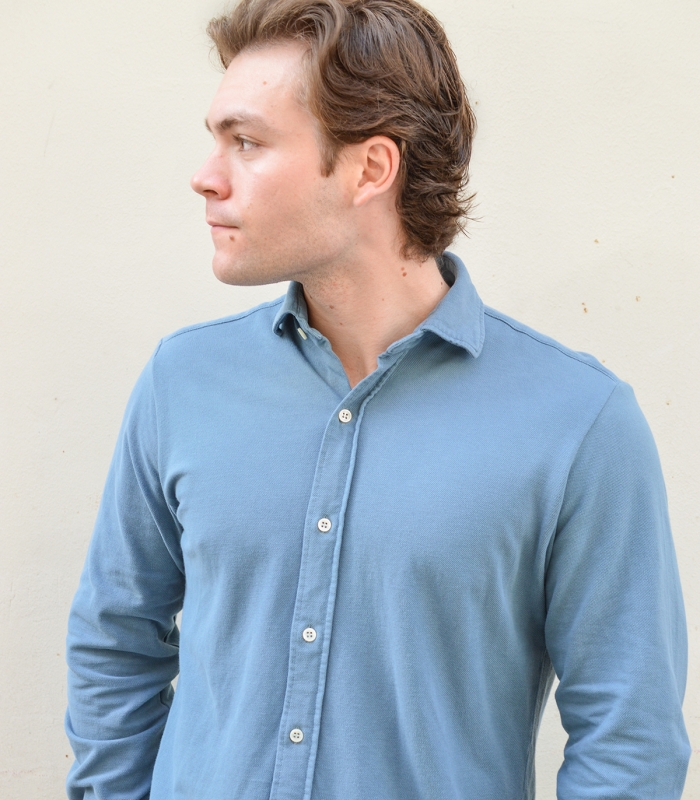 Moon Blue Pique Shirt