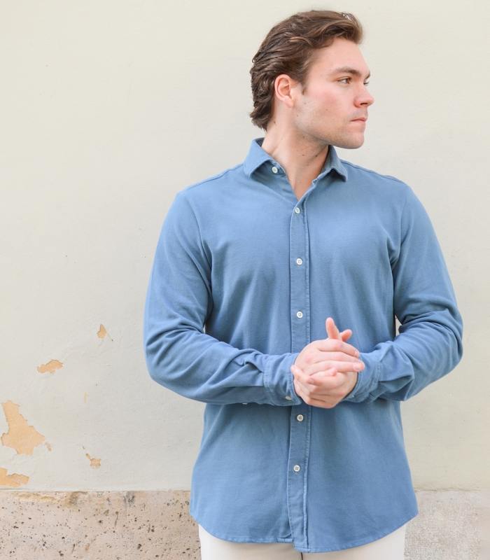 Camisa Piqué Azul Moon