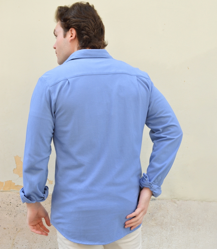 HOOK Grape Blue Summer Pique Popover Shirt